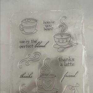 Kwan crafts coffee tea thank a latte clear stamps with acrylic clear blocks